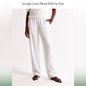 NWT Abercrombie & Fitch Straight Linen Blend Pull-On Pant